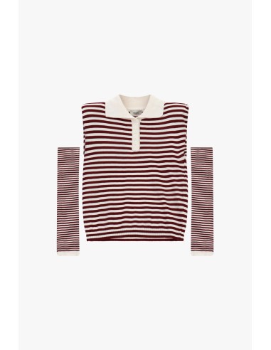 T-Shirt Às Riscas Com Gola E Mangas Compridas Dixie
