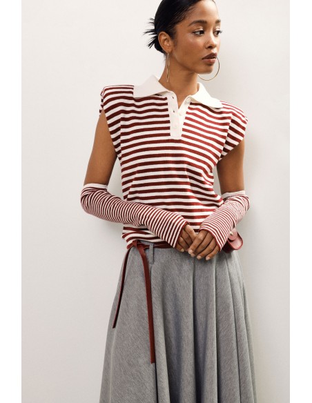 T-Shirt A Righe Con Colletto E Maniche Lunghe Dixie - Vestiti Firma...