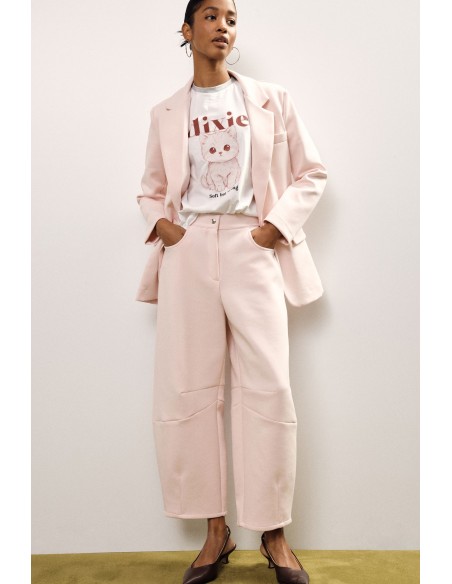 Calças Palazzo Cropped com Bolsos Frontais Dixie