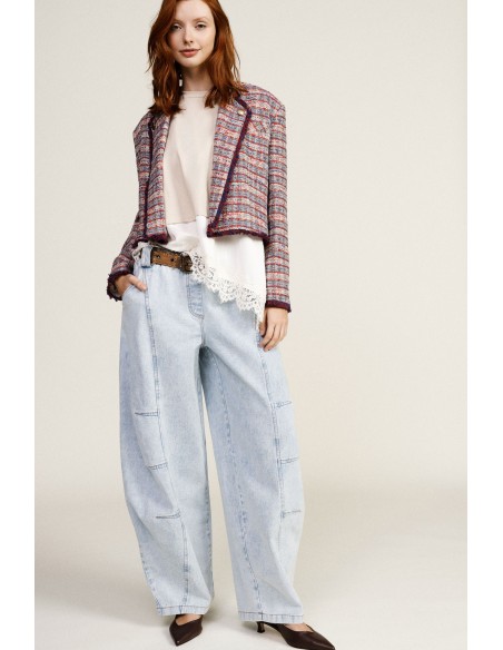 Jeans Balloon Con Cintura In Vita Decorativa Dixie - Vestiti Firmat...