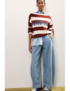 Jeans Balloon Con Elastico In Vita E Cuciture Curve Dixie - Vestiti...