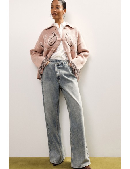 Jeans de Perna Larga Cinco Bolsos Cintura Regular Dixie