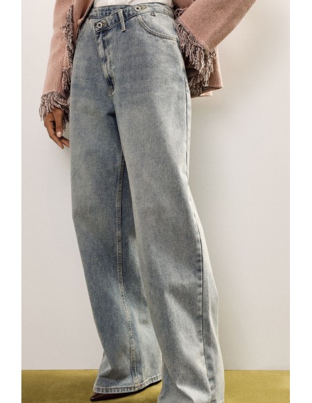 Jeans De Perna Larga Cinco Bolsos Cintura Regular Dixie