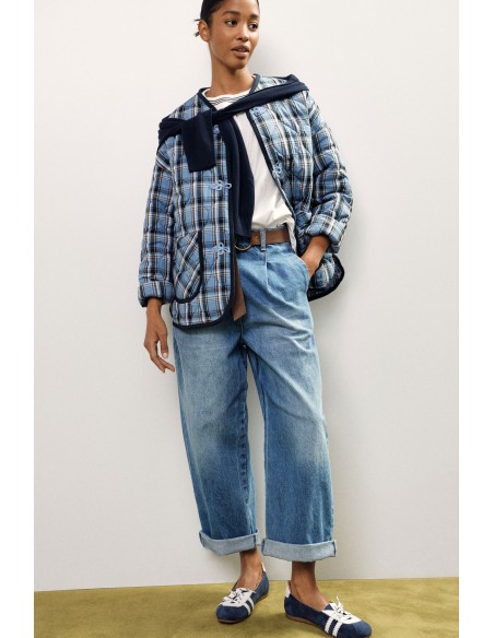 Jeans baggy de cintura alta com cinto de tecido Dixie
