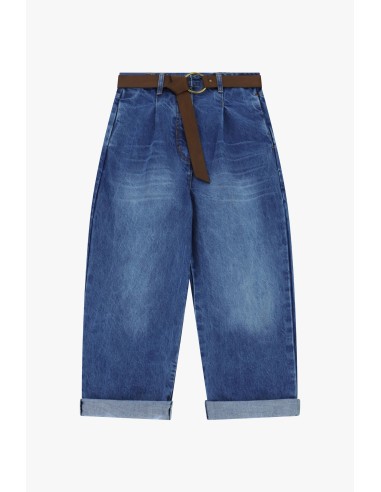 Jeans baggy de cintura alta com cinto de tecido Dixie