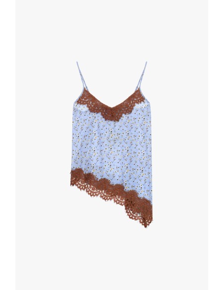 Top Spalline Sottili E Bordo In Pizzo Asimmetrico Dixie - Vestiti F...