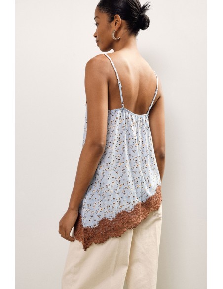 Top Spalline Sottili E Bordo In Pizzo Asimmetrico Dixie - Vestiti F...