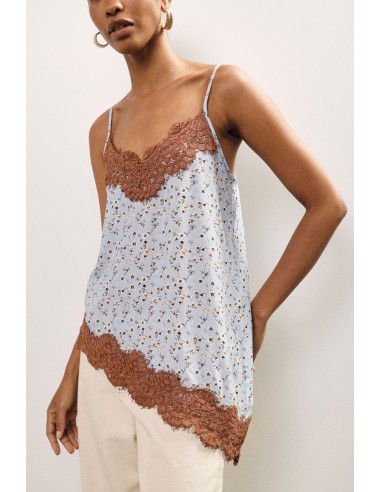 Top Spalline Sottili E Bordo In Pizzo Asimmetrico Dixie - Vestiti F...