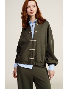 Bomber Com Botões Em Nó E Mangas Largas Dixie 2