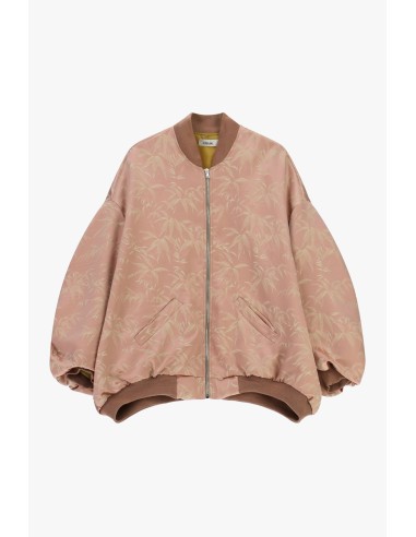 Bomber Oversize com Estampa Foliage e Fecho de Correr Dixie
