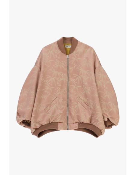 Bomber Oversize com Estampa Foliage e Fecho de Correr Dixie