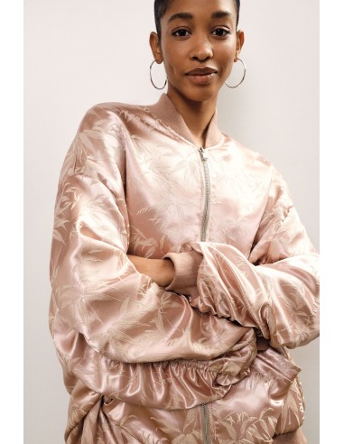 Bomber oversize com estampa foliage e fecho éclair Dixie