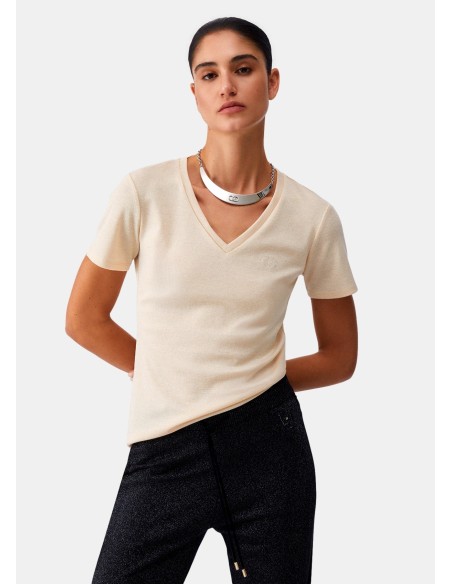 T-shirt com decote em V Liu Jo