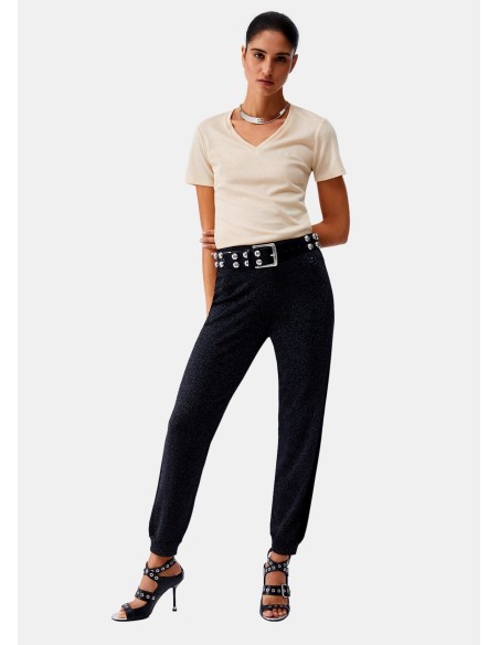 T-Shirt Con Scollo A V Liu Jo - Vestiti Firmati Life Smiles