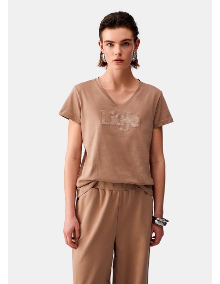 T-shirt com decote em V Liu Jo