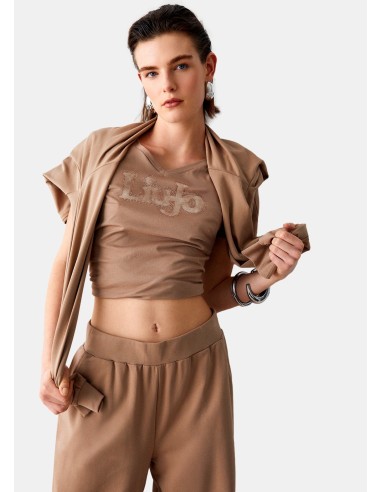 T-Shirt Con Scollo A V Liu Jo - Vestiti Firmati Life Smiles