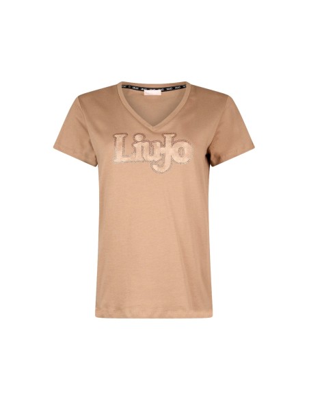 T-Shirt Con Scollo A V Liu Jo - Vestiti Firmati Life Smiles
