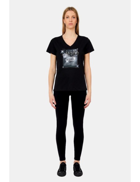 T-Shirt Con Stampa E Strass Liu Jo - Vestiti Firmati Life Smiles