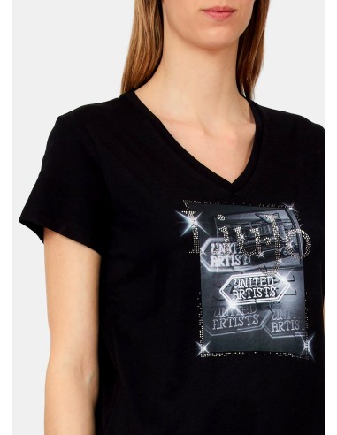 T-Shirt Con Stampa E Strass Liu Jo - Vestiti Firmati Life Smiles