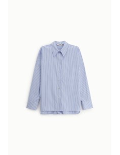 Camisa às Riscas com Detalhes em Renda e Corte Solto Please 2
