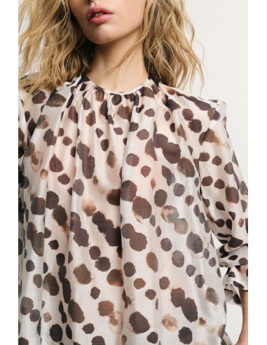 Blusa ampla com estampa de bolinhas, mangas compridas e lacinhos Please