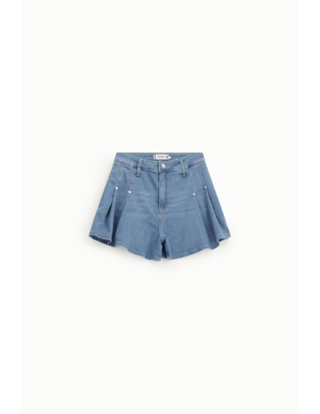 Shorts de corte regular com pinças e bolsos frontais Please