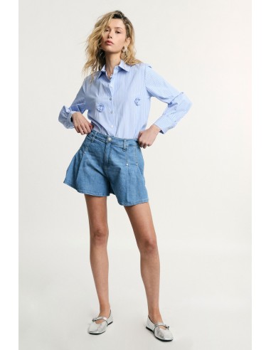 Shorts Regular-Fit com Pinças e Bolsos Frontais Please