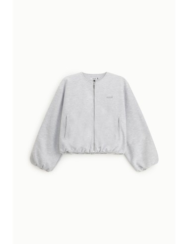 Sweat curto com fecho de correr, bolsos e punhos franzidos Please