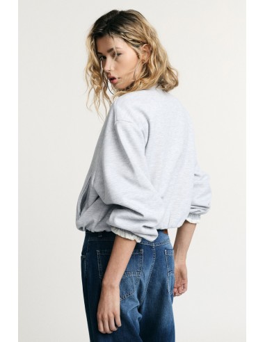 Sweat Curta com Fecho de Correr, Bolsos e Punhos Franzidos Please