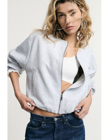 Sweat Curta Com Fecho de Correr, Bolsos e Punhos Franzidos Please