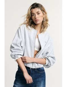 Sweat Curta com Fecho de Correr, Bolsos e Punhos Franzidos Please