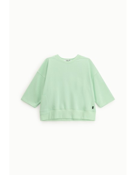 Sweat largo com mangas até ao cotovelo Please