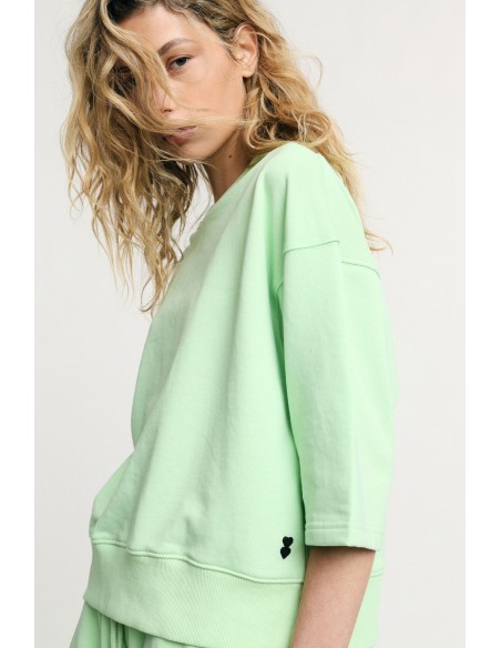 Sweatshirt largo com mangas até ao cotovelo Please