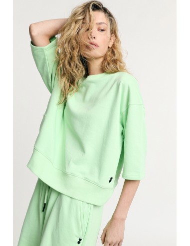 Sweatshirt Larga com Mangas até ao Cotovelo Please