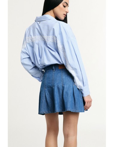 Skorts de Cintura Alta com Bolsos Frontais e Pregas Please