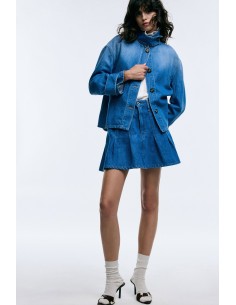 Saia-calções Cintura Alta com Bolsos Frontais e Pregas Please