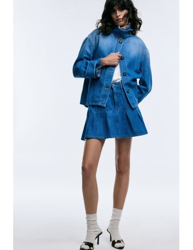 Saia-calções Cintura Alta com Bolsos Frontais e Pregas Please