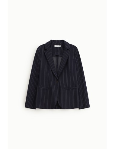 Blazer às riscas, corte regular, com bolsos embutidos Please