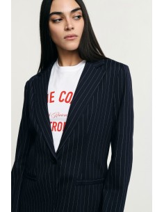 Blazer às riscas corte regular com bolsos de vivo Please
