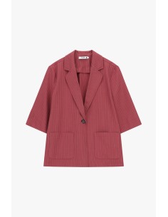Blazer às riscas com mangas três-quartos e fecho com botão Please