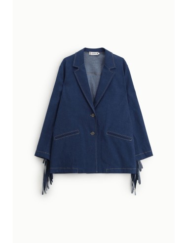 Blazer com franjas e fecho com botões Please