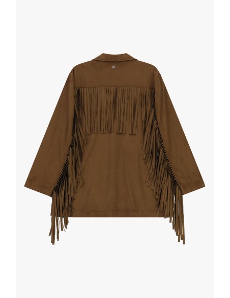 Casaco Com Franjas Oversize E Bolsos Frontais Please