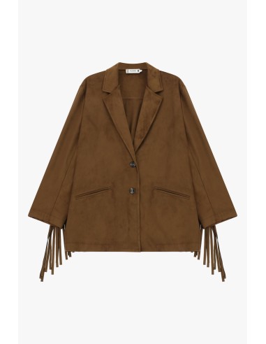 Casaco com franjas oversize e bolsos frontais Please