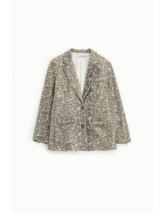 Blazer com estampa animalier e bolsos frontais Please 2