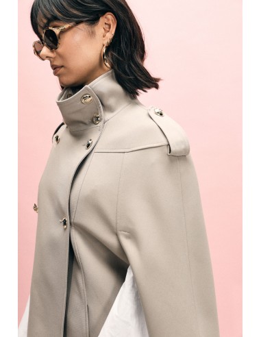 Casaco-capa de abotoamento duplo com ombreiras Please