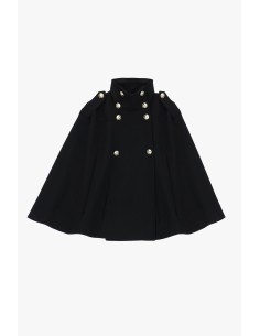 Casaco-capa de abotoamento duplo com alças nos ombros Please 2