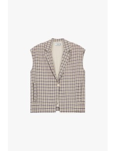 Colete com padrão xadrez e fecho de botão Please 2