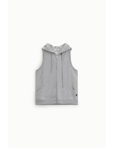 Sweat com capuz sem mangas e fecho frontal Please 2