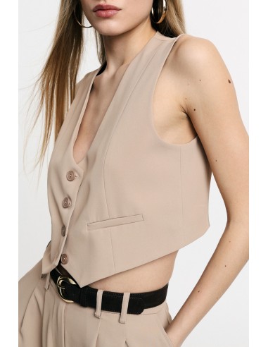 Colete curto com botões e bolsos frontais Please