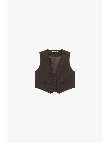 Colete cropped com botões e bolsos frontais Please
